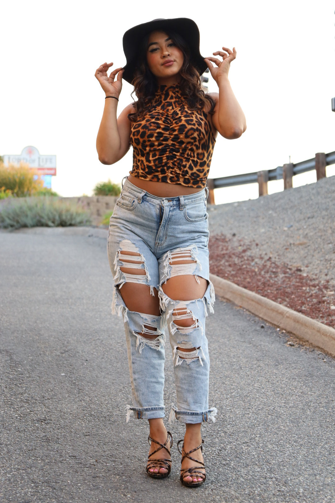 Cheetah Print Mock Top