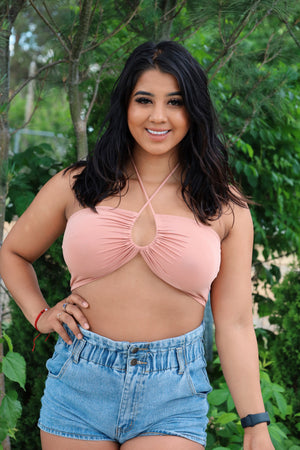 Peach Slinky Halter Top