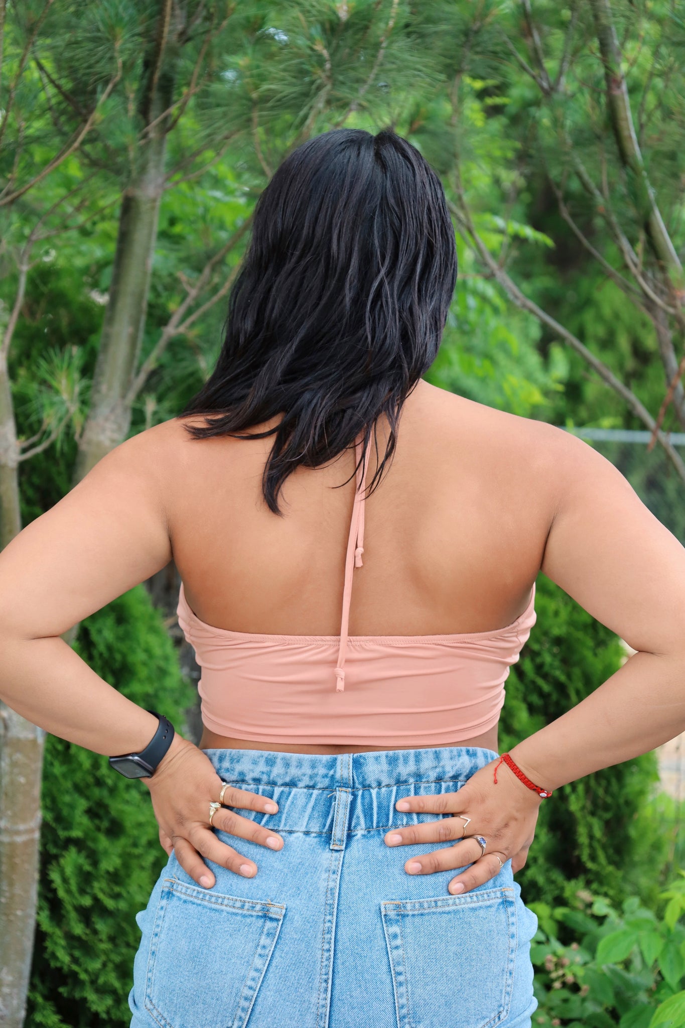 Peach Slinky Halter Top